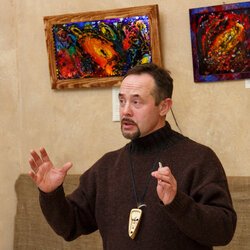 Сергій Коваленко на відкритті виставки « Всесвіт за моїм вікном », 11 січня 2018 р.