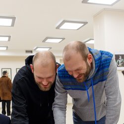 Фото з майстер-класу зі створення колажу, Іван та Василь Костенки