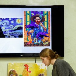 Фото з інтерактивної лекції для дітей про сучасне мистецтво, Інна Ковбасинська