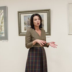 Світлана Долеско на відкритті виставки « Watercolor. Інтелектуальне мистецтво », 5 лютого 2019 р.