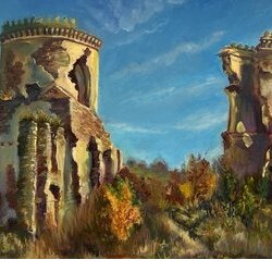 "Червоногородський замок", 20219, полотно, олія, 35х55, Художник : Дар'я Маслюкова