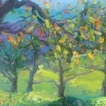 Картина "Плодові дерева на тлі гір"
