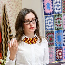 Ольга Музиченко на відкритті ІІ Всеукраїнської виставки в'язання «Тепла осінь», 30 вересня 2017 р.