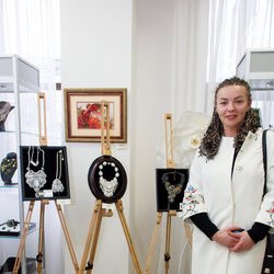 Lina Sand на відкритті V Всеукраїнської виставки «Бісер: Вчора. Сьогодні. Завтра», 4 березня 2017 року