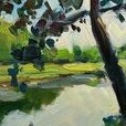 "Над річкою в тіні дерев", 2021, полотно, олія, 30х40 Художник: Марія Віннічук