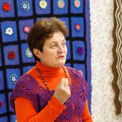 Катерина Степанюк на відкритті ІІ Всеукраїнської виставки в'язання «Тепла осінь», 30 вересня 2017 р.