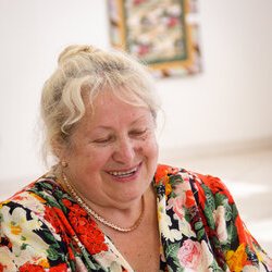 Ніна Янчуковська на відкритті виставки «Україна зоряної мови, Україна Божого Буття», 3 вересня 2017 р.