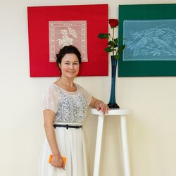 Наталія Дмитренко на відкритті виставки « Нитка, що стала палітрою… », 18 травня 2018 р.