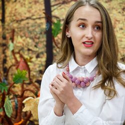 Анастасія Горобець на відкритті ІІІ Всеукраїнської виставки в'язання «Тепла осінь», 1 жовтня 2018 р.