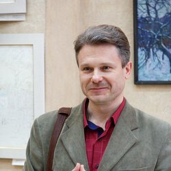 Олесь Соловей на відкритті виставки живопису «Зима у вікні»