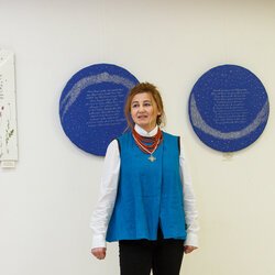 Людмила Гжебовська на відкритті виставки «Філософія каліграфії», 12 січня 2018 р.