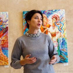 Світлана Долеско на відкритті виставки «Сонячний Великдень-2018», 17 березня 2018 р.