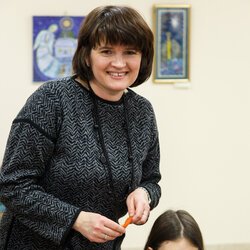 Фото з майстер-класу зі створення зимової картини в техніці вовняної акварелі, Світлана Клименко