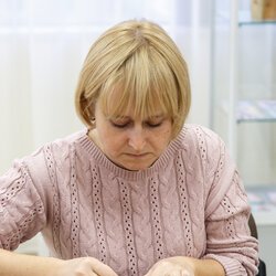 Фото з майстер-класу зі створення осінньої картини в техніці вовняної акварелі, Світлана Клименко