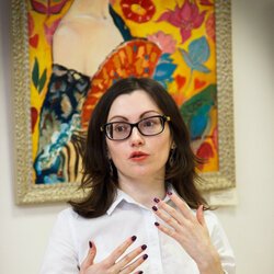Ольга Музиченко на відкритті виставки «Любити Життя», 10.02.2017 р.
