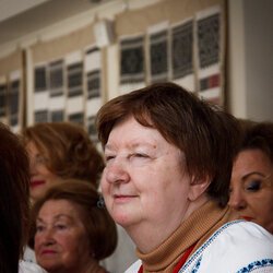 Галина Ярова на відкритті виставки «Ірина Свйонтек. Життя присвячене мистецтву», 18 травня 2017 року