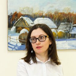 Ольга Музиченко на відкритті виставки «Пейзажна Україна», 20.01.2017 р.
