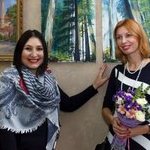 Інна Селантьєва та Ірина Бендеровська на відкритті виставки «Ukrainian art is the Best», 1.11.2016 р.