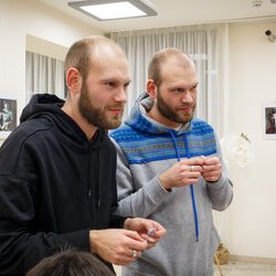 Фото з майстер-класу зі створення колажу, Іван та Василь Костенки