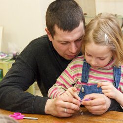 Фото з майстер-класу «Бісерна квітка з фетру», Олена Косік, Катя Кліандрова, Інна Кливець.