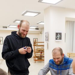 Фото з майстер-класу зі створення колажу, Іван та Василь Костенки