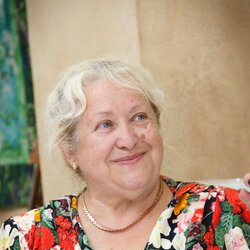 Ніна Янчуковська на відкритті виставки «Україна зоряної мови, Україна Божого Буття», 3 вересня 2017 р.
