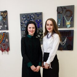 Надія Мигалик на відкритті V Всеукраїнської виставки «Бісер: Вчора. Сьогодні. Завтра», 4 березня 2017 року