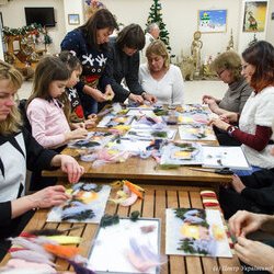Фото з майстер-класу зі створення зимової картини в техніці вовняної акварелі, Світлана Клименко