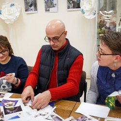 Фото з майстер-класу зі створення колажу, Іван та Василь Костенки