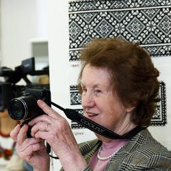 Ірина Свйонтек на відкритті виставки «Ірина Свйонтек. Життя присвячене мистецтву», 18 травня 2017 року