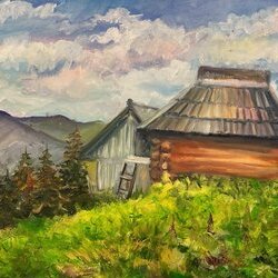 "Ранок на полонині", 2021, полотно, олія, 40х55, Художник: Юлія Крива