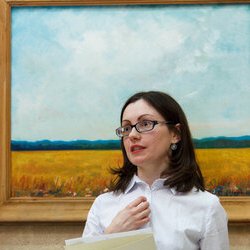 Ольга Музиченко на відкритті виставки «На рідній на своїй землі...», 28.11.2016 р.