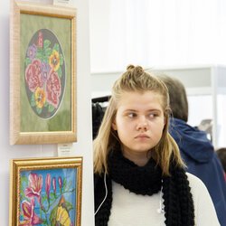 Марта Долеско на відкритті V Всеукраїнської виставки «Бісер: Вчора. Сьогодні. Завтра», 4 березня 2017 року