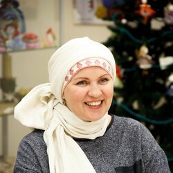 Інна Залюзнюк на майстер-класі «Традиційні головні убори українських жінок», 9.12.2016 р.