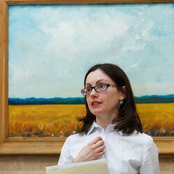 Ольга Музиченко на відкритті виставки «На рідній на своїй землі...», 28.11.2016 р.