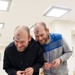Фото з майстер-класу зі створення колажу, Іван та Василь Костенки
