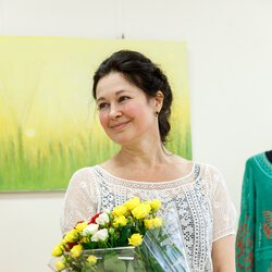 Наталія Дмитренко на відкритті виставки «Нитка, що стала палітрою…», 18 травня 2018 р.