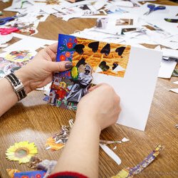 Фото з майстер-класу зі створення колажу, Іван та Василь Костенки