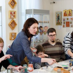 Фото з майстер-класу «Сходинки до іконопису», Іконописна майстерня - «Небо на землі»