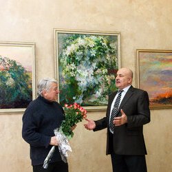 Микола Кононенко та Іван Черниш на відкритті виставки «La Viva Vita», 17.01.2017 р.
