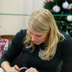 Фото з майстер-класу зі створення зимової картини в техніці вовняної акварелі, Світлана Клименко