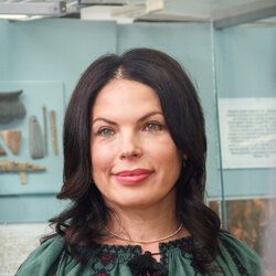 Влада Литовченко на відкритті виставки «Князі та гончарі: нові дослідження посаду давньоруського Вишгорода», 14 червня 2017 р.