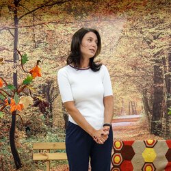 Світлана Долеско на відкритті ІІІ Всеукраїнської виставки в'язання « Тепла осінь », 1 жовтня 2018 р.