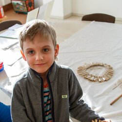 Фото із родинного майстер-класу із плетіння декоративного яйця з рогози, Ірина Контар