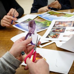 Фото з майстер-класу зі створення колажу, Іван та Василь Костенки