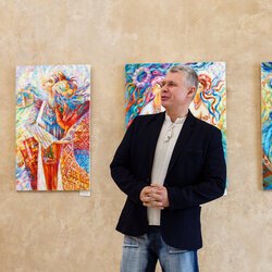 Олег Крець на відкритті виставки «Сонячний Великдень-2018»