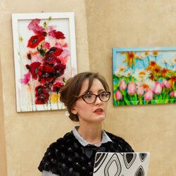Юлія Манойло на відкритті виставки «Всесвіт за моїм вікном», 11 січня 2018 р.