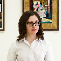 Ольга Музиченко на відкритті виставки «Клаптикові історії», 18 червня 2018 р.