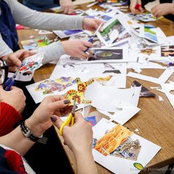 Фото з майстер-класу зі створення колажу, Іван та Василь Костенки