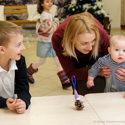 Фото з майстер-класу « Іграшка з ялинкових шишок », Інна Кливець, Катерина Кліандрова, Олена Косік.